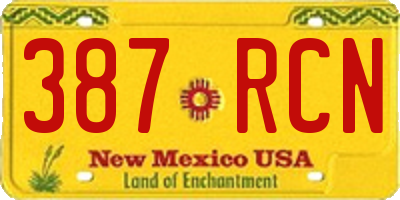 NM license plate 387RCN