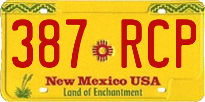 NM license plate 387RCP
