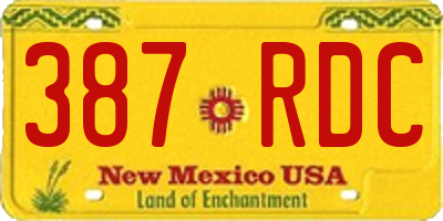 NM license plate 387RDC