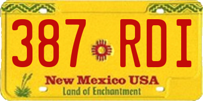 NM license plate 387RDI