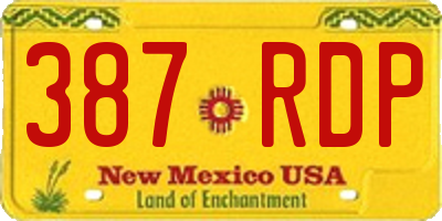 NM license plate 387RDP