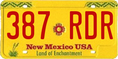 NM license plate 387RDR