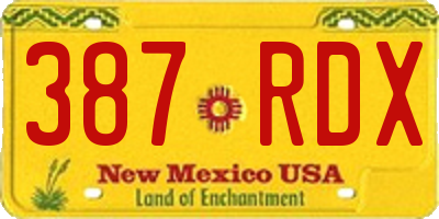 NM license plate 387RDX