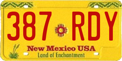 NM license plate 387RDY