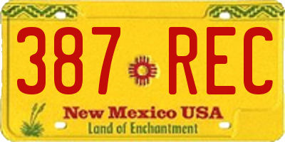 NM license plate 387REC