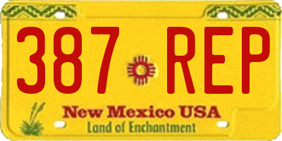 NM license plate 387REP