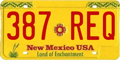 NM license plate 387REQ