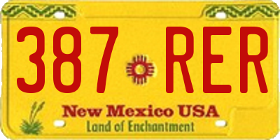 NM license plate 387RER