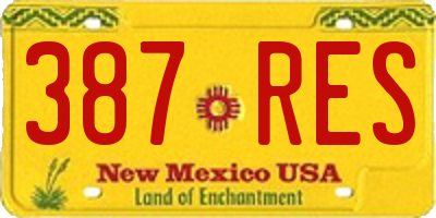NM license plate 387RES