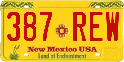 NM license plate 387REW