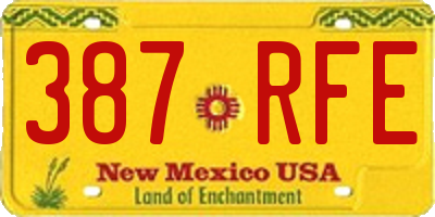 NM license plate 387RFE