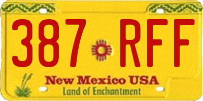 NM license plate 387RFF