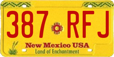 NM license plate 387RFJ