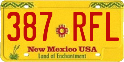 NM license plate 387RFL