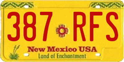 NM license plate 387RFS