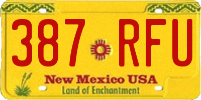 NM license plate 387RFU