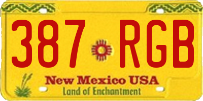 NM license plate 387RGB