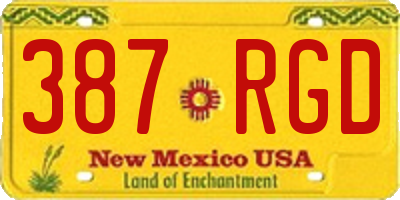 NM license plate 387RGD