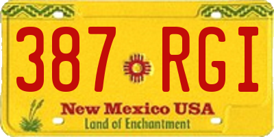 NM license plate 387RGI