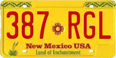 NM license plate 387RGL