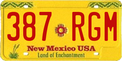 NM license plate 387RGM