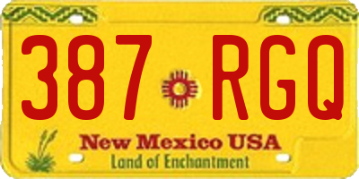 NM license plate 387RGQ