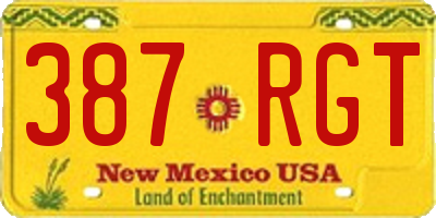 NM license plate 387RGT
