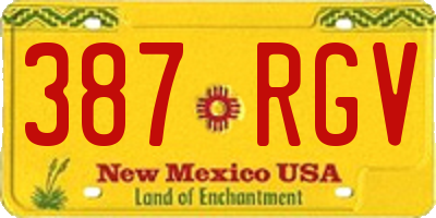 NM license plate 387RGV