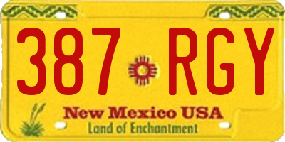 NM license plate 387RGY