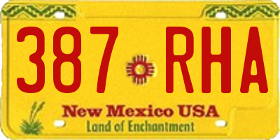 NM license plate 387RHA