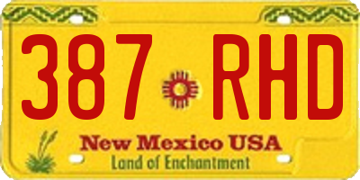 NM license plate 387RHD