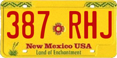 NM license plate 387RHJ