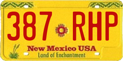 NM license plate 387RHP