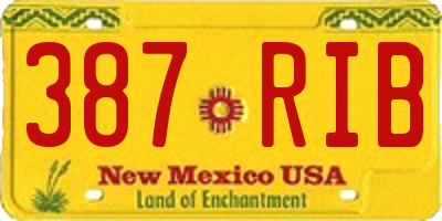 NM license plate 387RIB