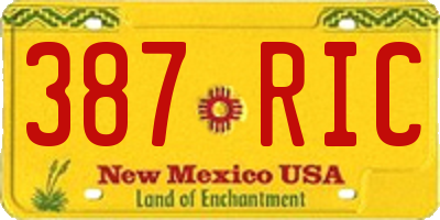 NM license plate 387RIC