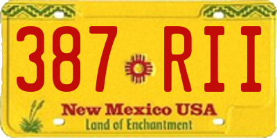 NM license plate 387RII