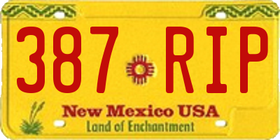 NM license plate 387RIP