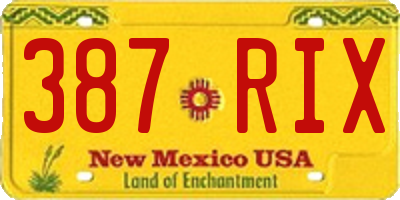 NM license plate 387RIX