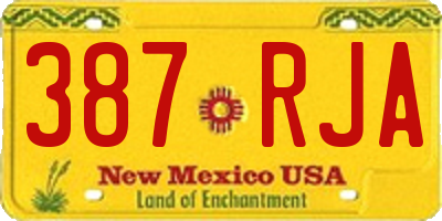 NM license plate 387RJA