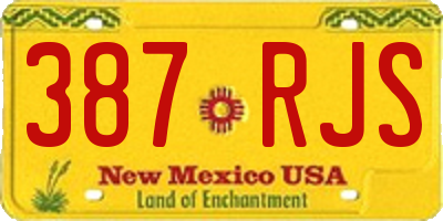 NM license plate 387RJS