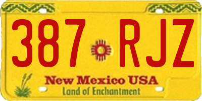 NM license plate 387RJZ