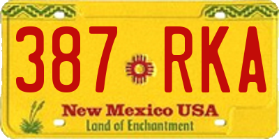 NM license plate 387RKA