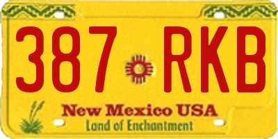 NM license plate 387RKB