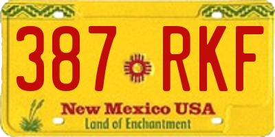 NM license plate 387RKF
