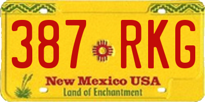 NM license plate 387RKG