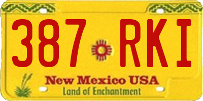NM license plate 387RKI