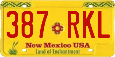 NM license plate 387RKL