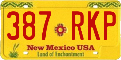 NM license plate 387RKP