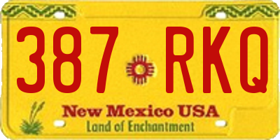 NM license plate 387RKQ