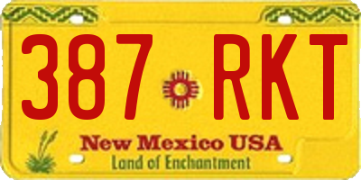 NM license plate 387RKT